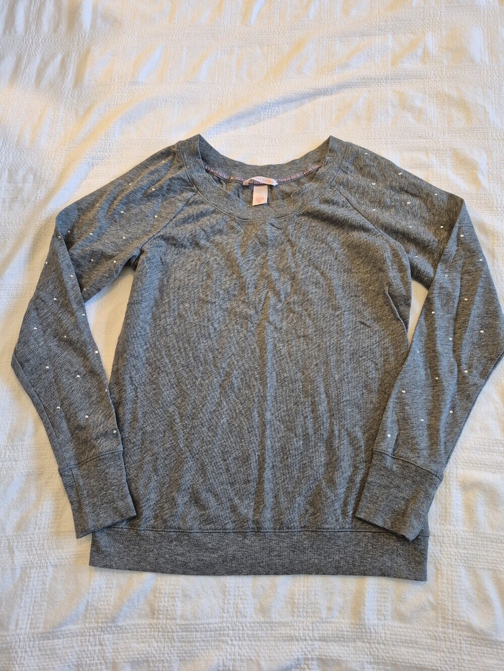 Victoria's Secret women's small long sleeve shirt, gems allover sleeves EUC
